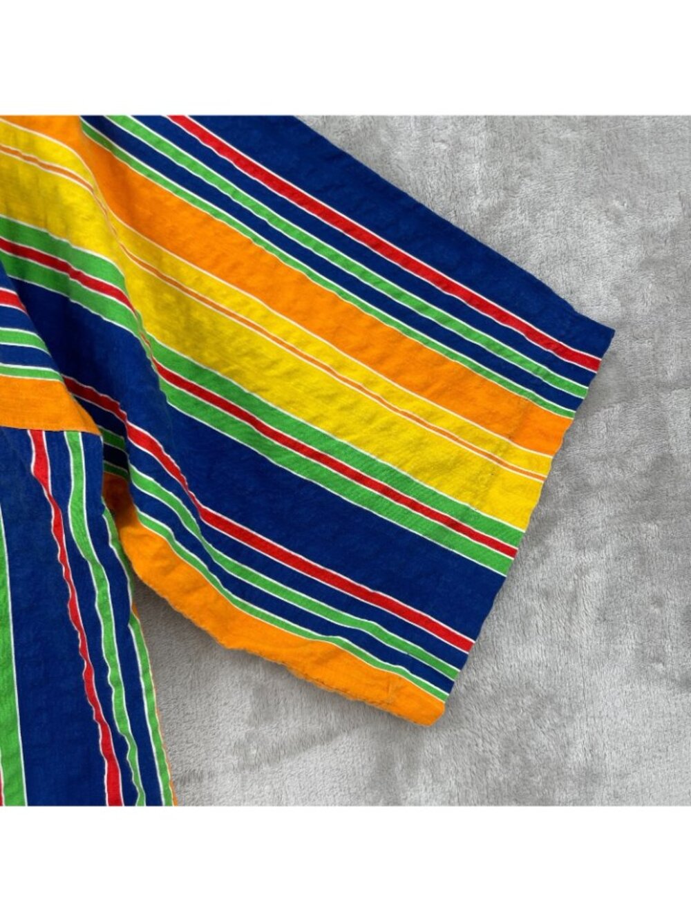 Vintage 70s Catalina ivid Striped Cotton Maxi Muumuu Swim Cover Caftan - Picture 11 of 16